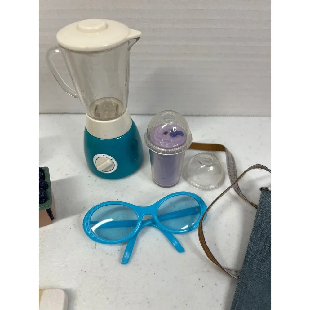 Our Generation OG Juice Bar Accessory Set for 18 Inch Dolls Blue Apron Blender